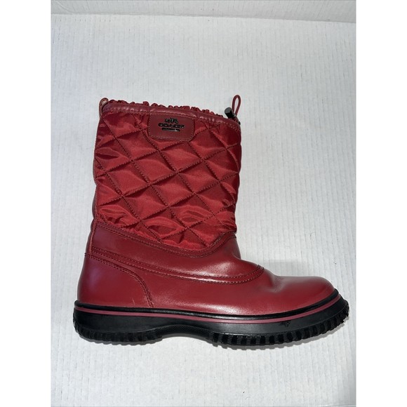 COACH “Samara” Quilted Winter Boots RED WINE Size Women 7 B - Picture 1 of 10